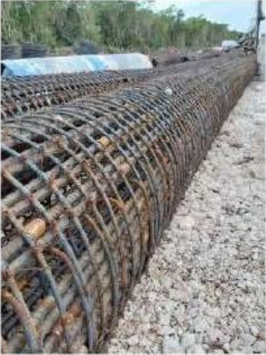 Tren Maya · pilas de cimentación · fotografía de obra